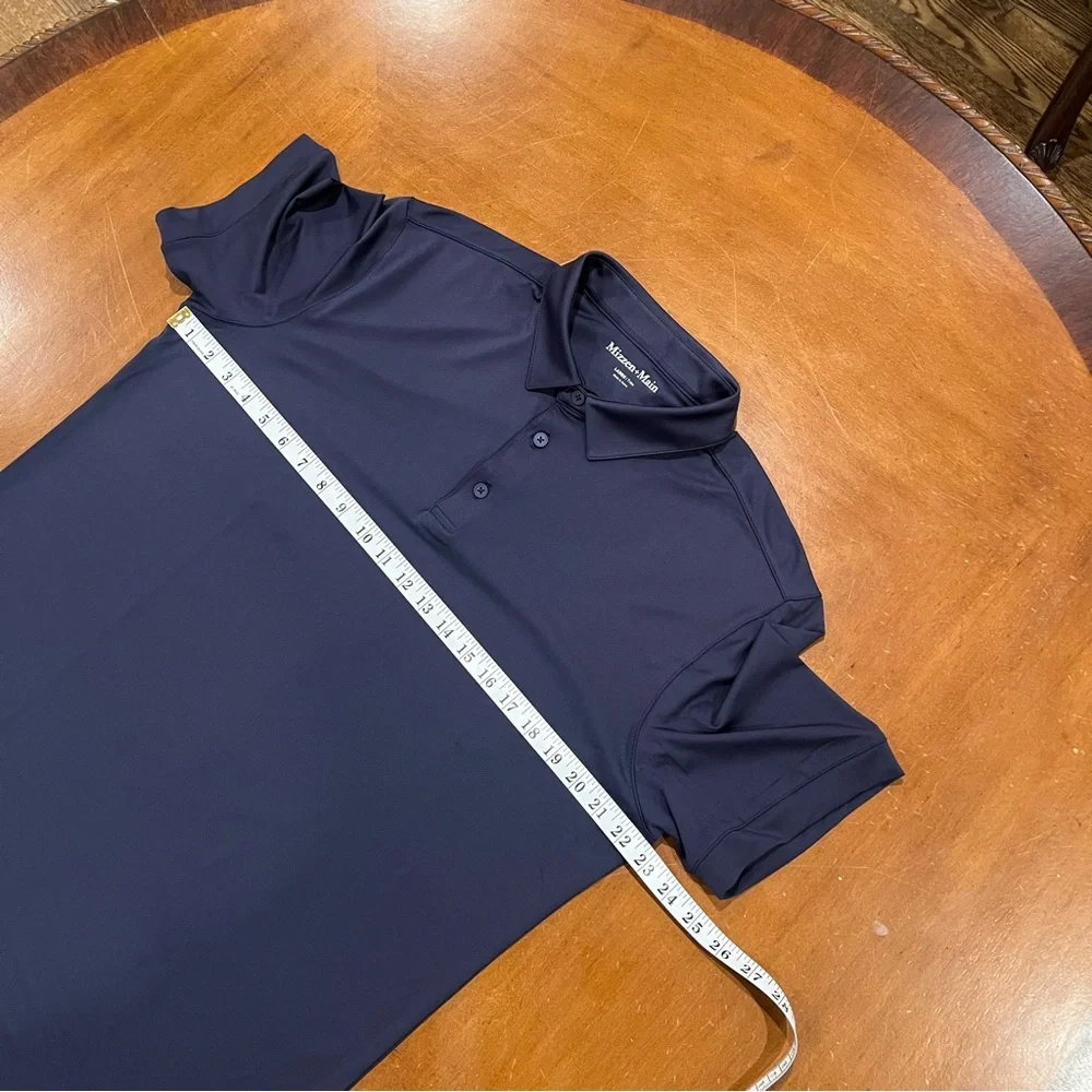Mizzen + Main Men’s Versa Short-Sleeve Performance Polo Navy Large Trim Golf - Picture 15 of 16